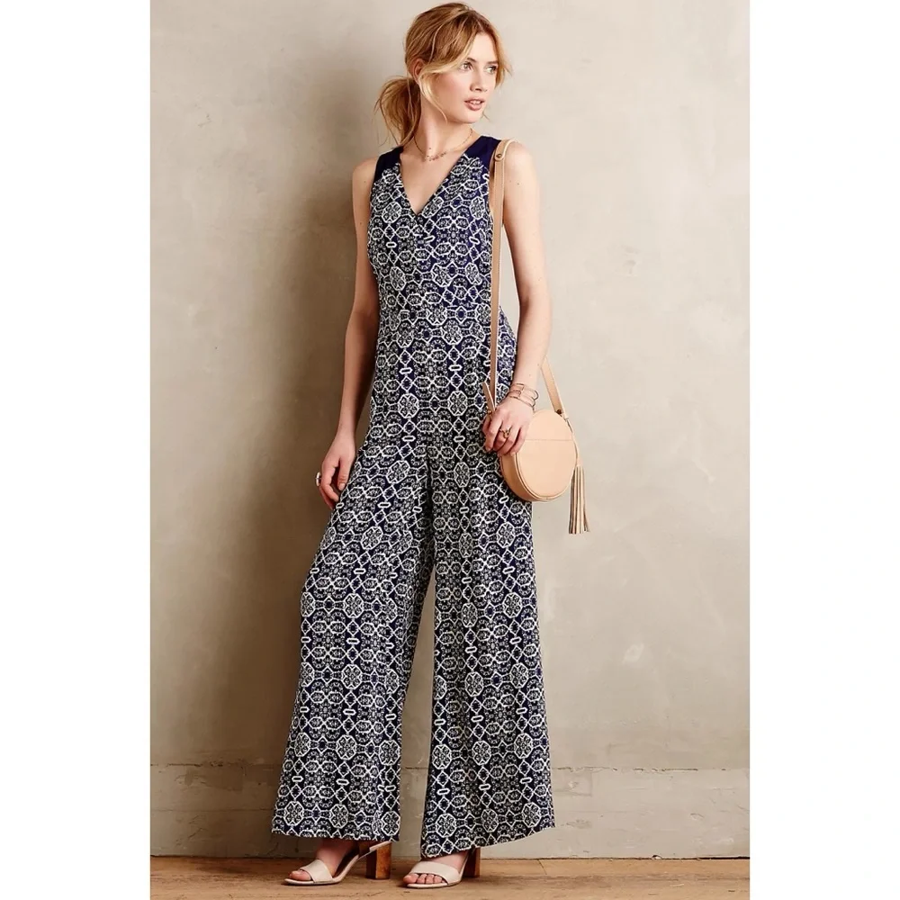 Anthropologie Elevenses Arabesque Jumpsuit